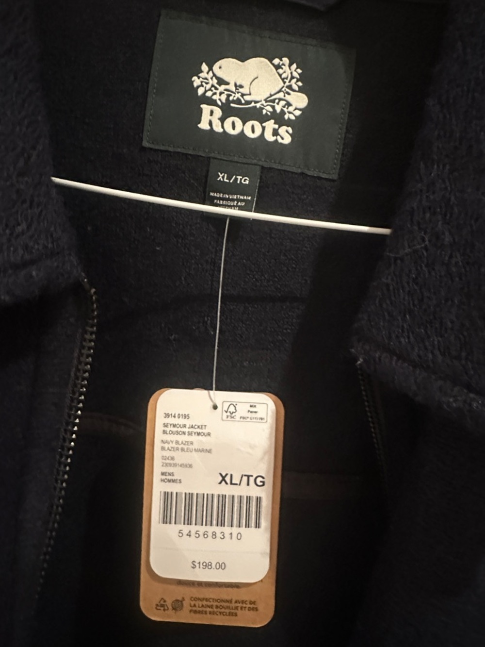 New with tags Roots Men’s Navy Shirt Jacket - Picture 2 of 3
